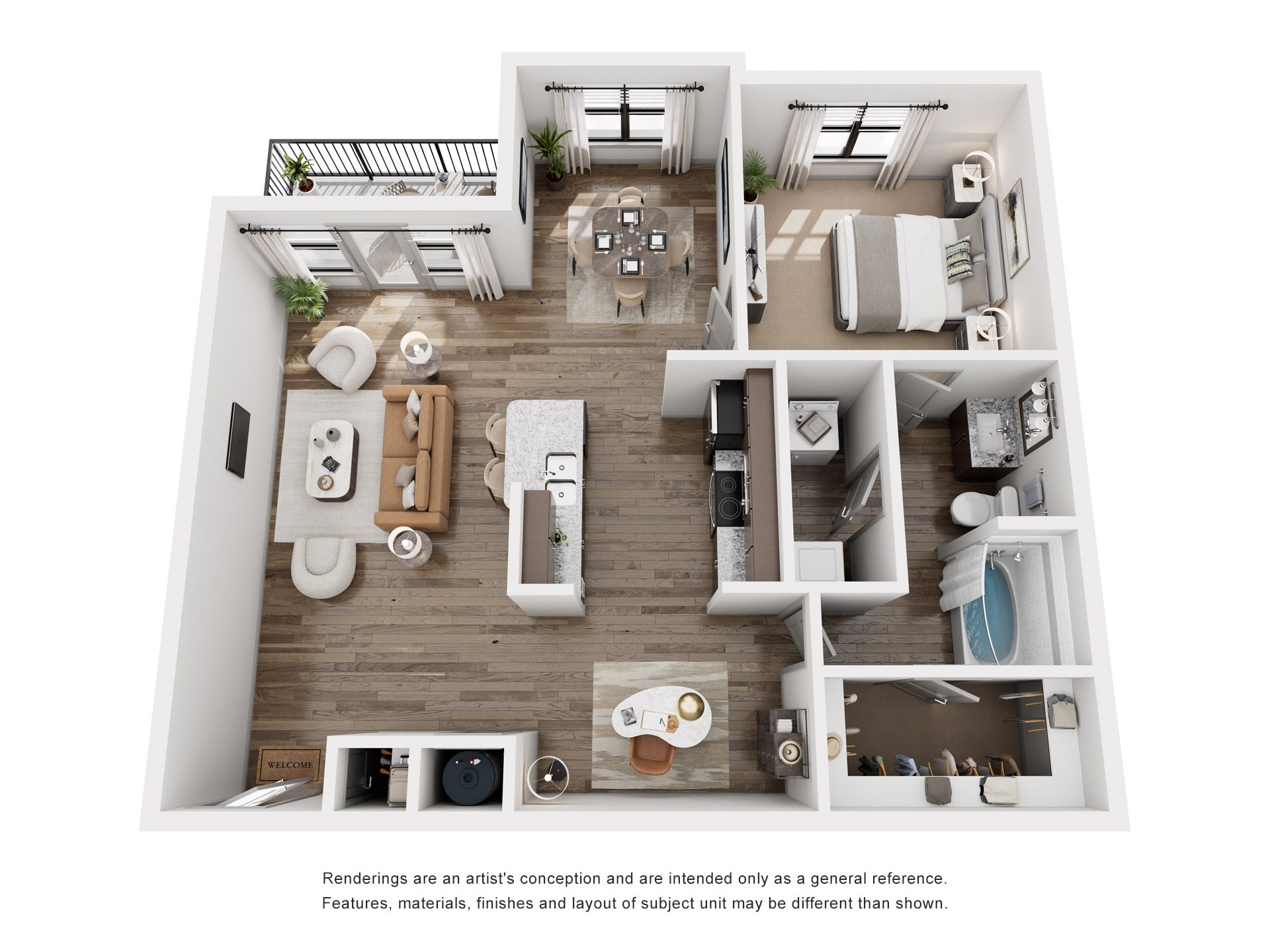 Floor plan layout diagram for 1C